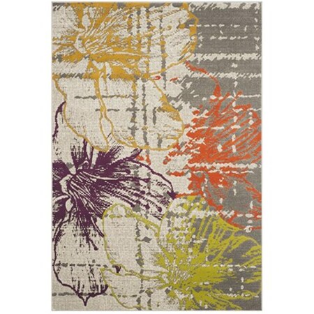 Safavieh Porcello Power Loomed Rectangle Rug- Ivory - Grey- 5 Ft. 2 In. X 7 Ft. 6 In. PRL7732E-5